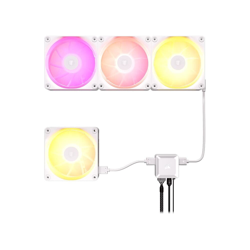 Imagem 11 de 14 do produto Kit com 3 Ventoinhas Corsair LX RGB Series, iCUE LINK LX120, 120mm, Branco - CO-9051030-WW