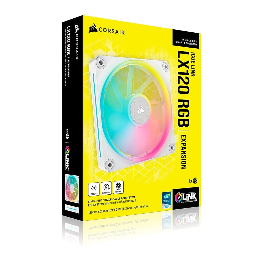 Imagem 12 de 12 do produto Ventoinha Corsair LX RGB Series, iCUE LINK LX140, 140mm, Branco - CO-9051031-WW