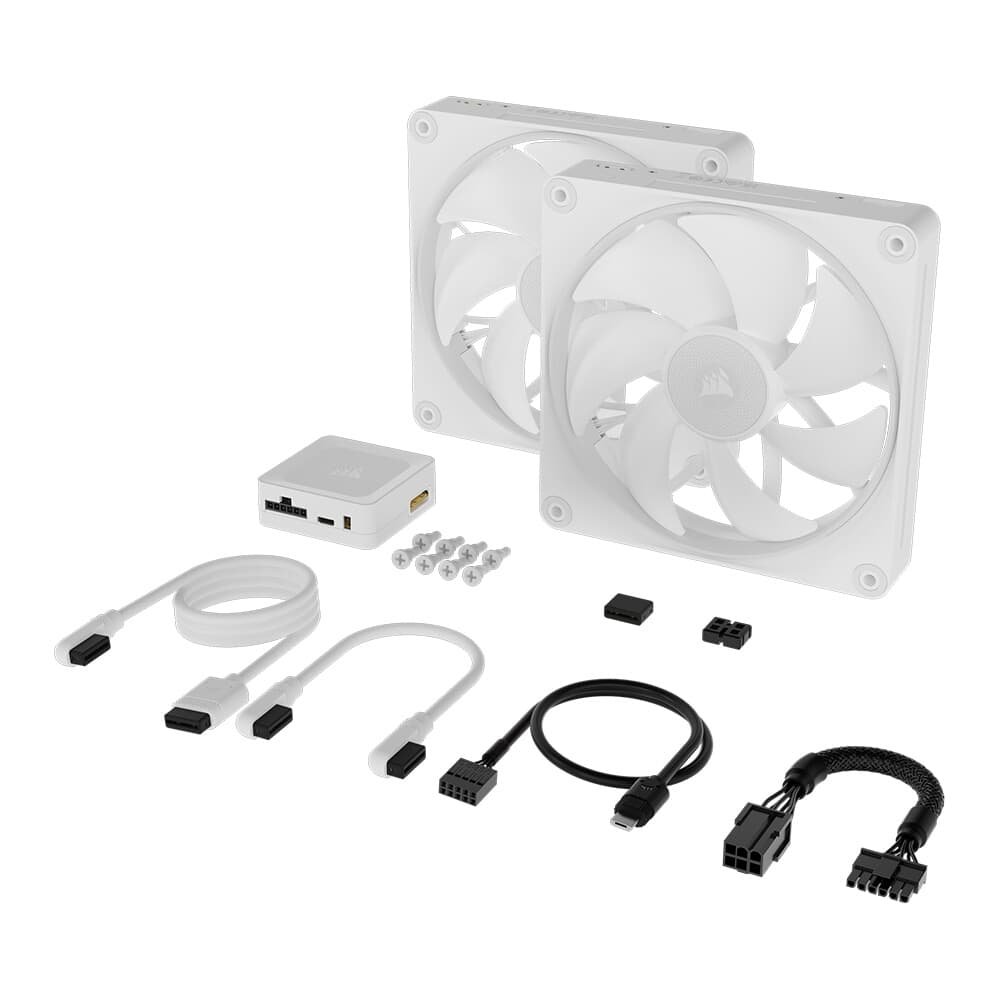 Imagem 14 de 15 do produto Kit com 2 Ventoinhas Corsair LX RGB Series, iCUE LINK LX140, 140mm, Branco - CO-9051032-WW