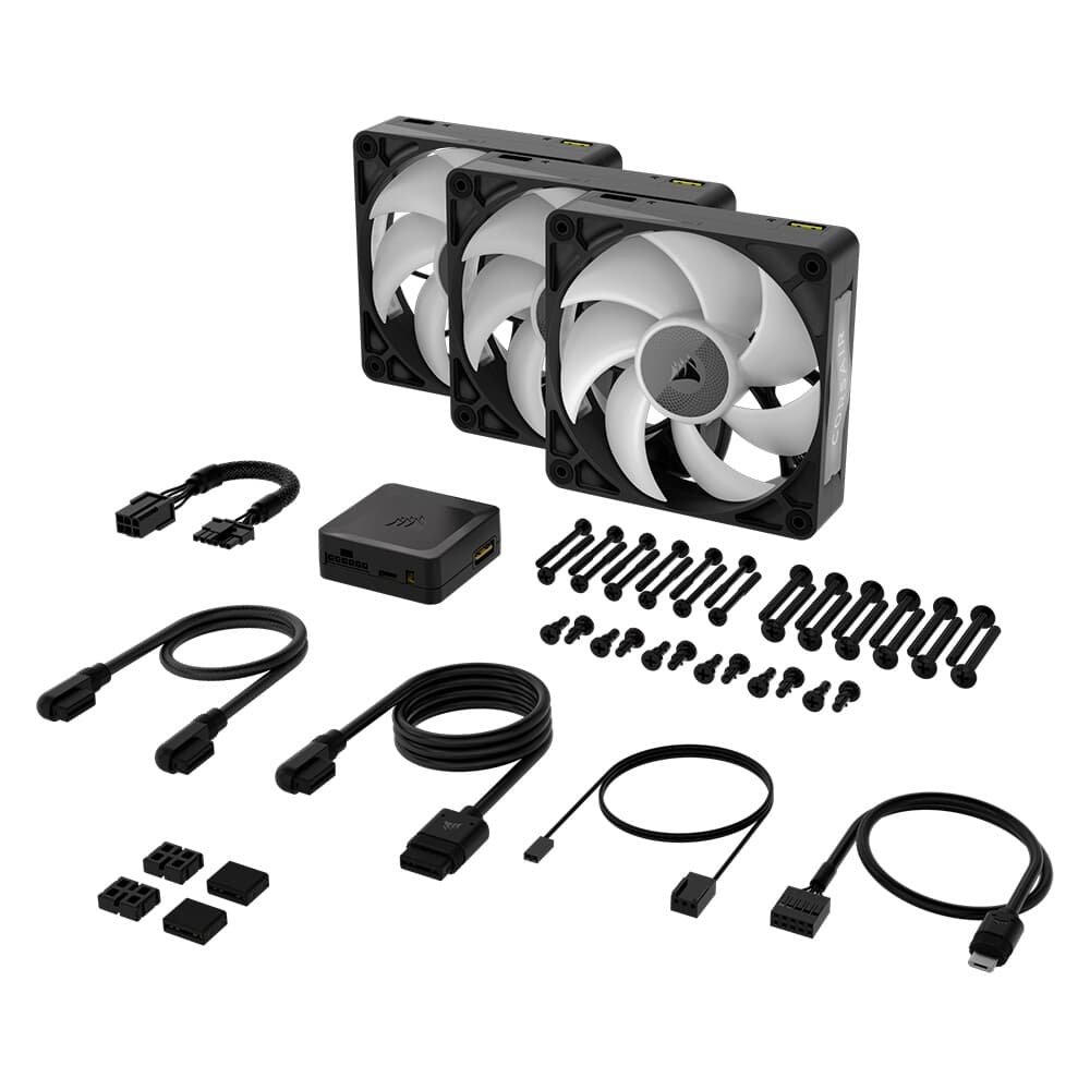 Imagem 17 de 17 do produto Kit com 3 Ventoinhas Corsair RX MAX RGB Series, iCUE LINK RX120 MAX RGB, 120mm, Preto - CO-9051034-WW