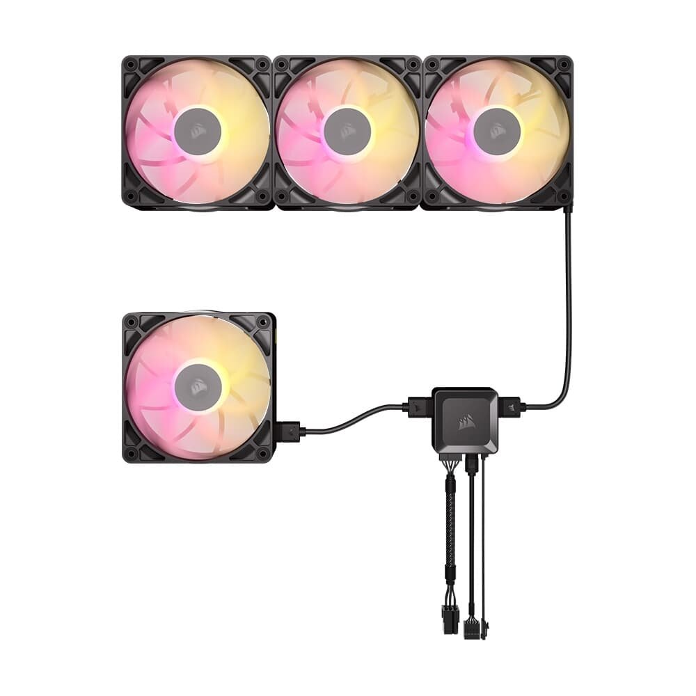 Imagem 3 de 17 do produto Kit com 3 Ventoinhas Corsair RX MAX RGB Series, iCUE LINK RX120 MAX RGB, 120mm, Preto - CO-9051034-WW