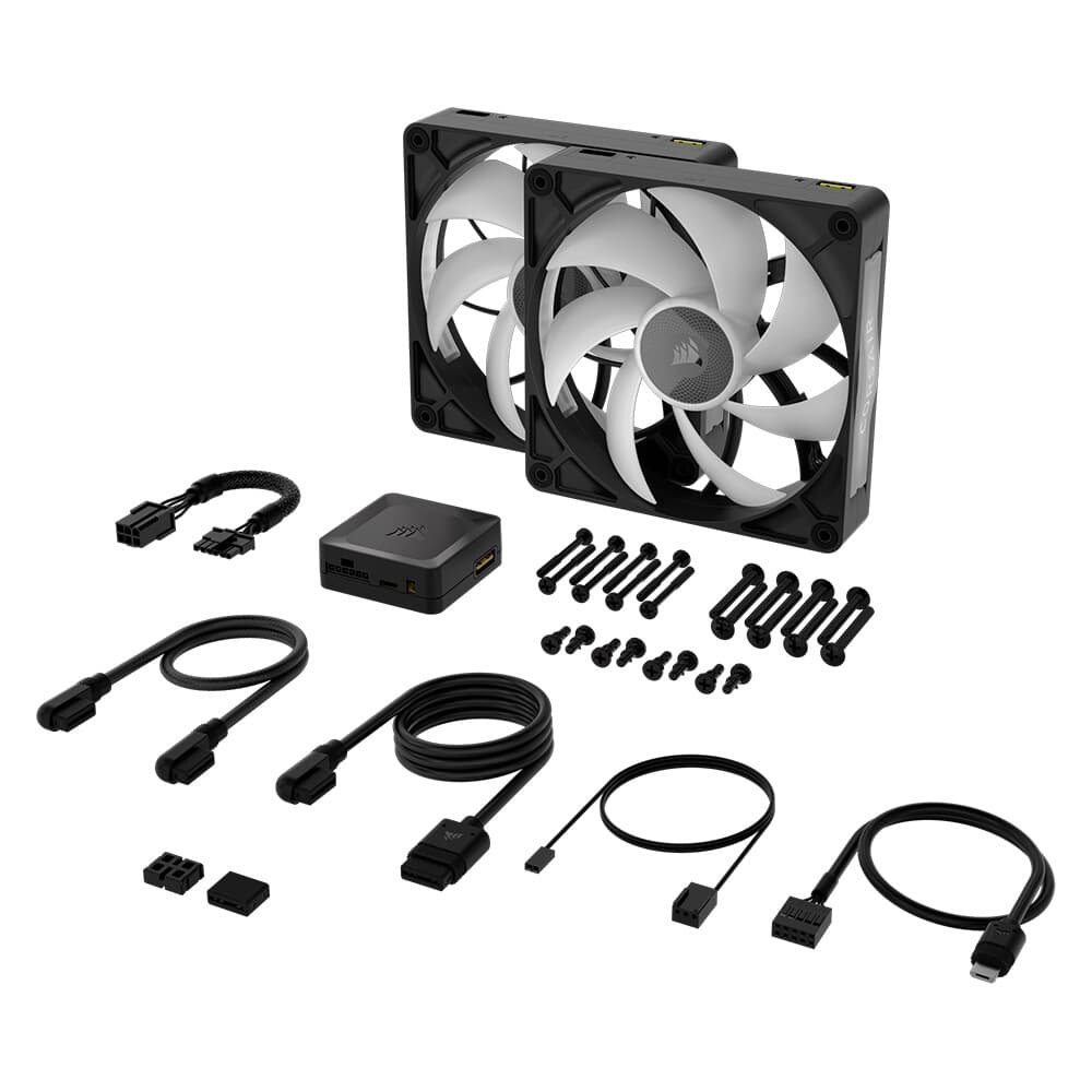 Kit com 2 Ventoinhas Corsair RX MAX RGB Series, iCUE LINK RX140 MAX RGB, 140mm, Preto - CO-9051036-WW - view 11