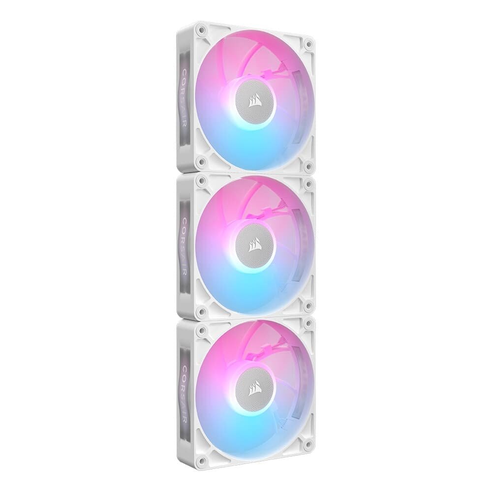 Imagem 2 de 16 do produto Kit com 3 Ventoinhas Corsair RX MAX RGB Series, iCUE LINK RX120 RGB MAX, 120mm, Branco - CO-9051038-WW