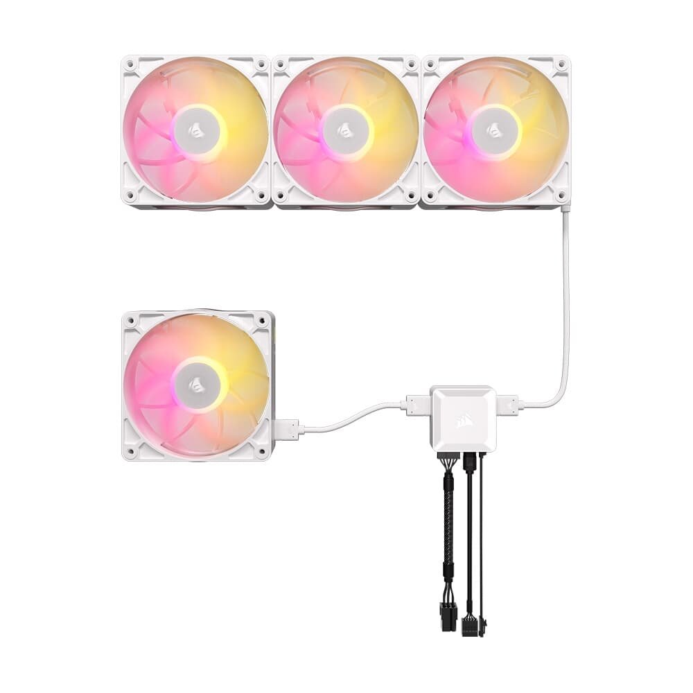 Imagem 14 de 16 do produto Kit com 3 Ventoinhas Corsair RX MAX RGB Series, iCUE LINK RX120 RGB MAX, 120mm, Branco - CO-9051038-WW