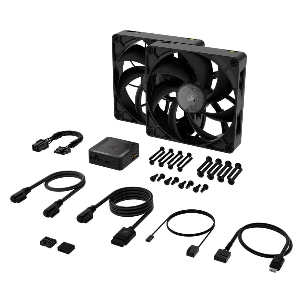 Kit com 2 Ventoinhas Corsair RX MAX Series, iCUE LINK RX140 MAX, 140mm, Preto - CO-9051044-WW - view 13