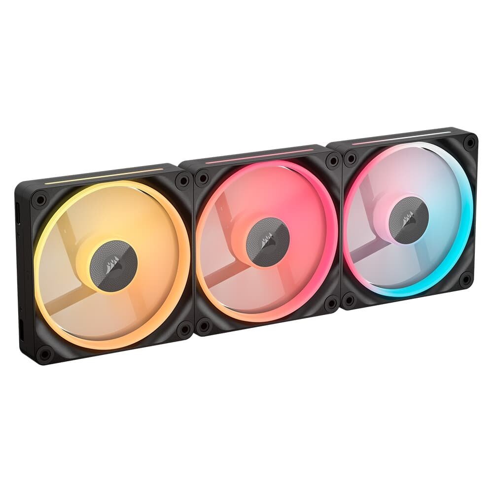 Imagem 2 de 14 do produto Kit com 3 Ventoinhas Corsair LX-R RGB Series, iCUE LINK LX120-R RGB, 120mm, Preto- CO-9051050-WW