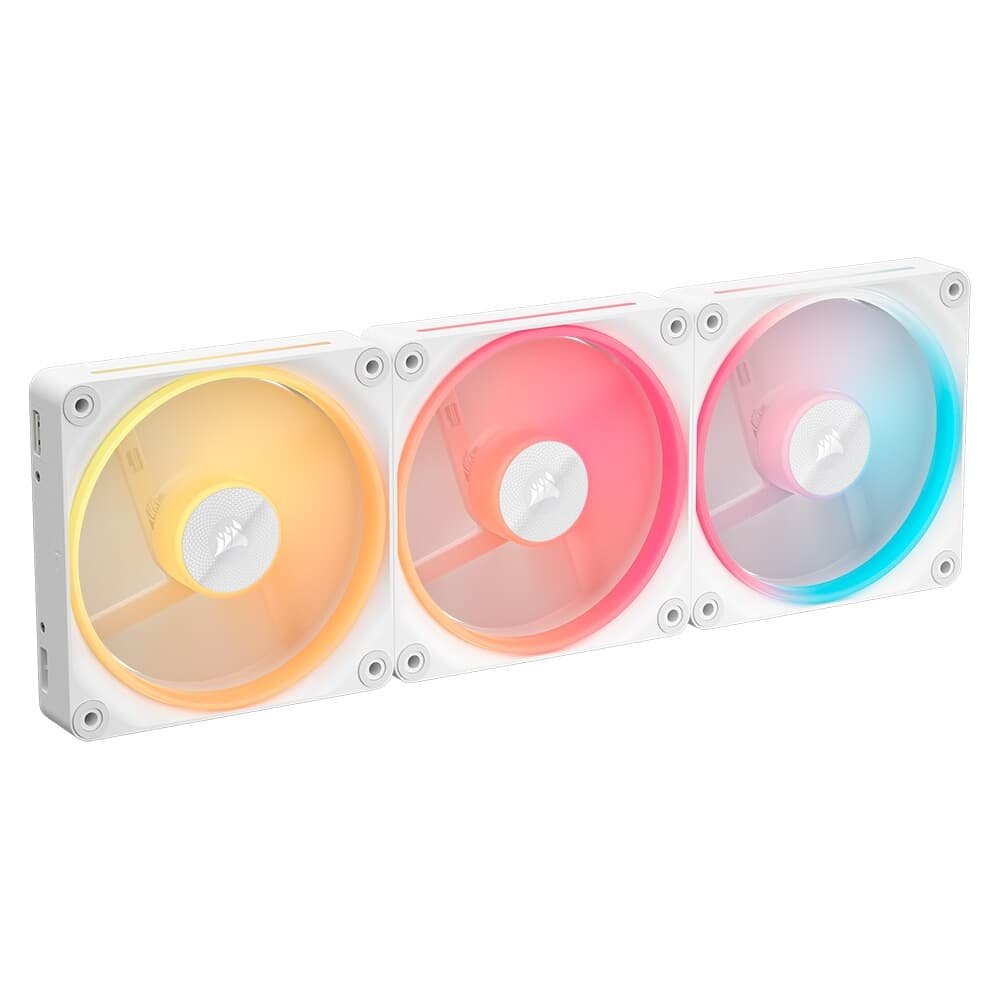 Imagem 2 de 15 do produto Kit com 3 Ventoinhas Corsair LX-R RGB Series, iCUE LINK LX120-R RGB, 120mm, Branco - CO-9051054-WW