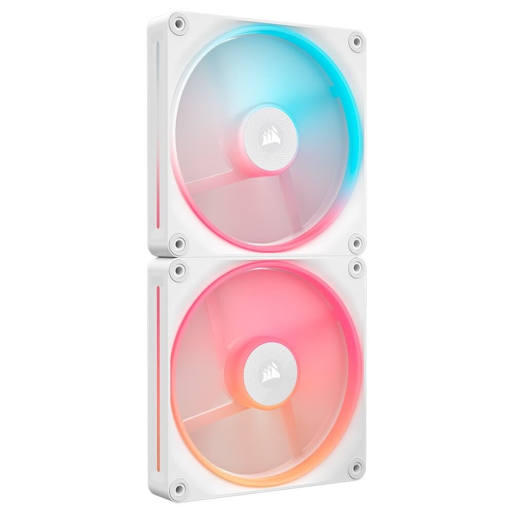 Imagem 3 de 15 do produto Kit com 2 Ventoinhas Corsair LX-R RGB Series, iCUE LINK LX140-R RGB, 140mm, Branco - CO-9051056-WW