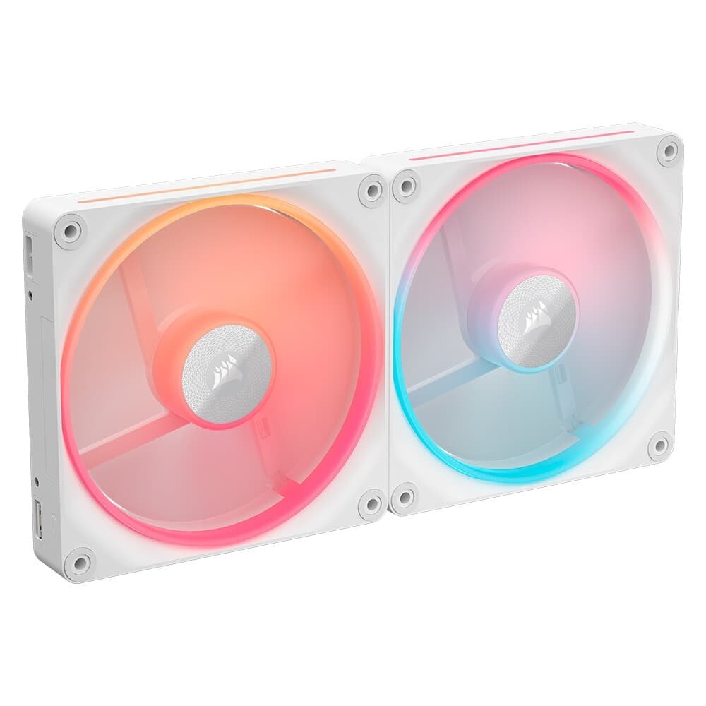 Imagem 2 de 15 do produto Kit com 2 Ventoinhas Corsair LX-R RGB Series, iCUE LINK LX140-R RGB, 140mm, Branco - CO-9051056-WW