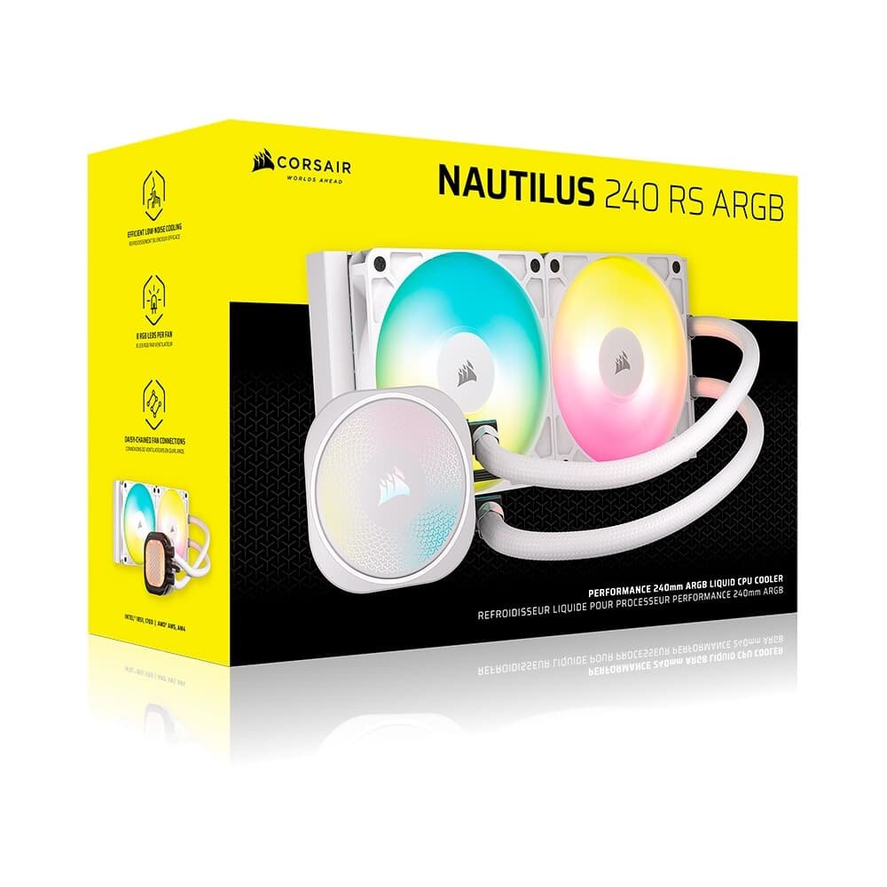 Imagem 29 de 29 do produto Water Cooler Corsair NAUTILUS 240, ARGB, 240mm, AMD e Intel, Branco - CW-9060094-WW