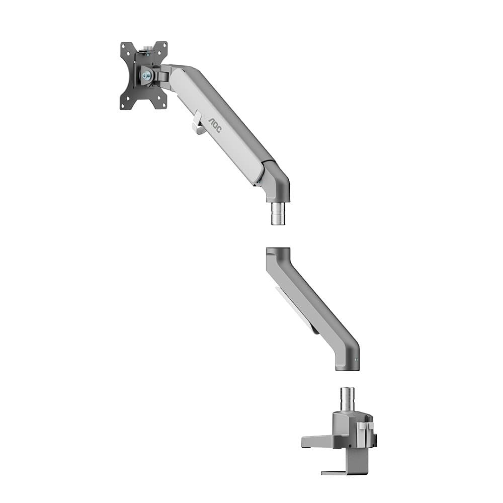 Imagem 7 de 9 do produto Suporte de Mesa para Monitor de 17" a 32" AOC AM200, Ajustes com Mola Mecânica, Prata Fosco e Branco - AM200H1