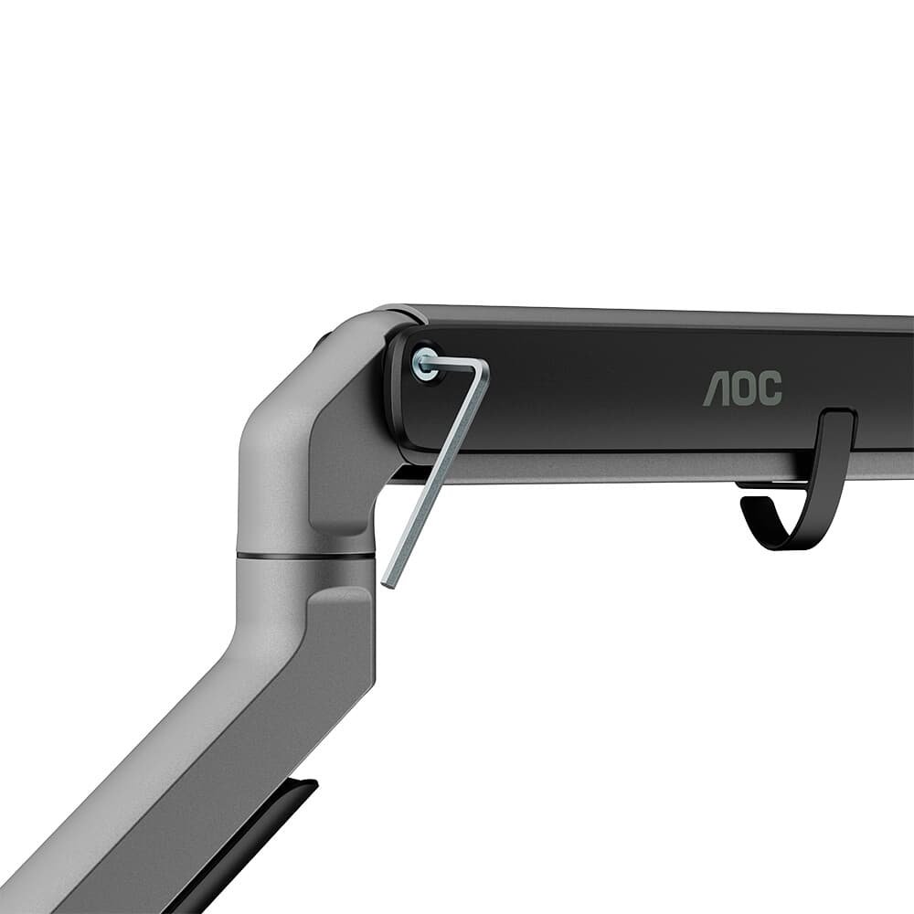 Imagem 8 de 11 do produto Suporte de Mesa para Monitor de 17" a 32" AOC AM200, Ajustes com Mola Mecânica, Cinza e Preto - AM200H2
