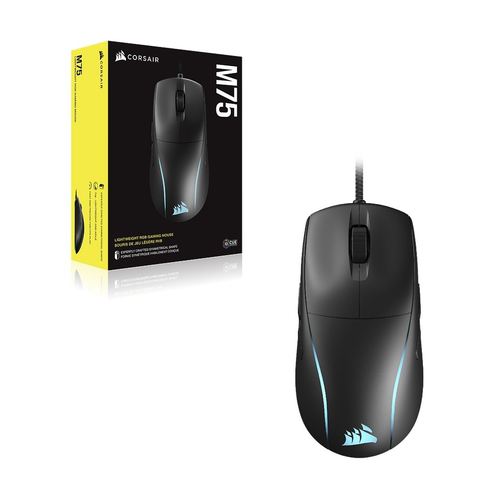 Imagem 3 de 18 do produto Mouse Gamer CORSAIR M75, RGB, 26000 DPI, Óptico, Preto - CH-930D010-NA