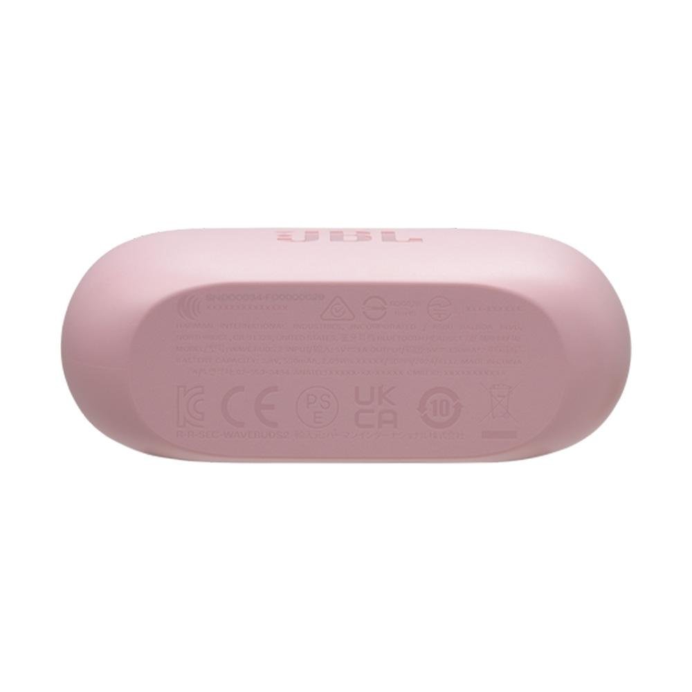 Imagem 7 de 9 do produto Fone de Ouvido JBL Wave Buds 2, Cancelamento de Ruído,  Bateria Até 40 Horas, Bluetooth 5.3, Conexão Multipontos, IP54, Rosa - JBLWBUDS2PIK