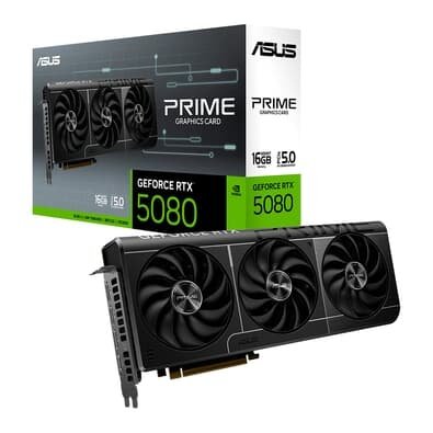  ASUS RTX 5080 PRIME OC 16G NVIDIA GeForce, 16GB, GDDR7, G-Sync, Ray Tracing, DLSS 4, HDR - 90YV0LX0-M0NA00
