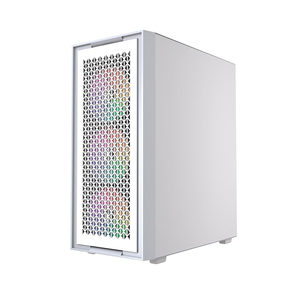 Gabinete Gamer Bluecase BG-050 ( Balão.info) SE, Mid Tower, 3x Fan ARGB, Lateral em Vidro, Branco e Cinza - BG-050SEWGBX - view 2