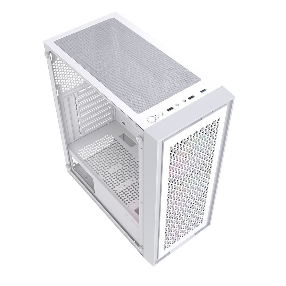 Gabinete Gamer Bluecase BG-050 ( Balão.info) SE, Mid Tower, 3x Fan ARGB, Lateral em Vidro, Branco e Cinza - BG-050SEWGBX - view 4