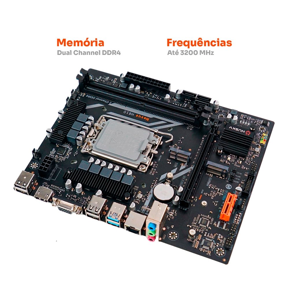 Placa-Mãe Balão.info Nexus H610, LGA 1700, 12ª/13ª Gen, M.2 NVMe/SATA, DDR4 3200MHz, Micro-ATX, HDMI/VGA - HPM610 - view 4