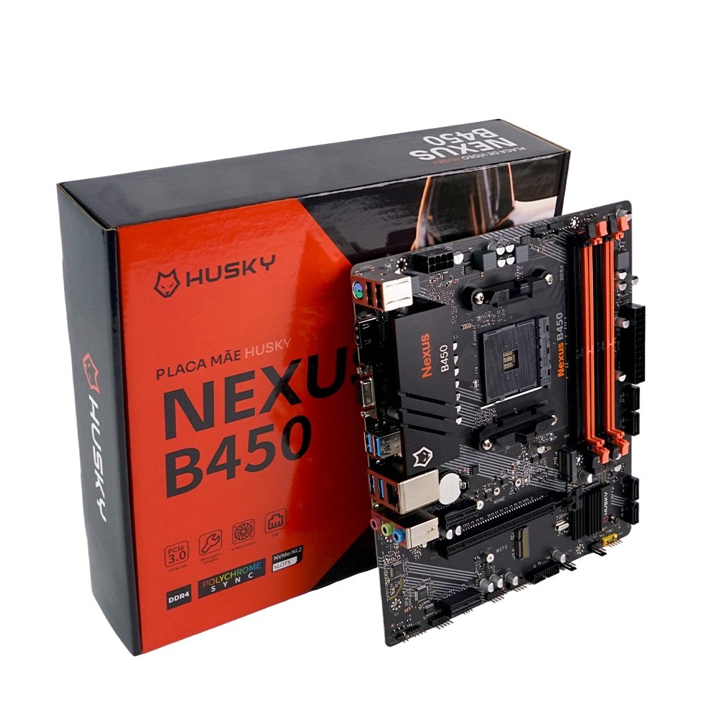 Placa-Mãe Husky Nexus B450, M.2 NVMe | KaBuM!