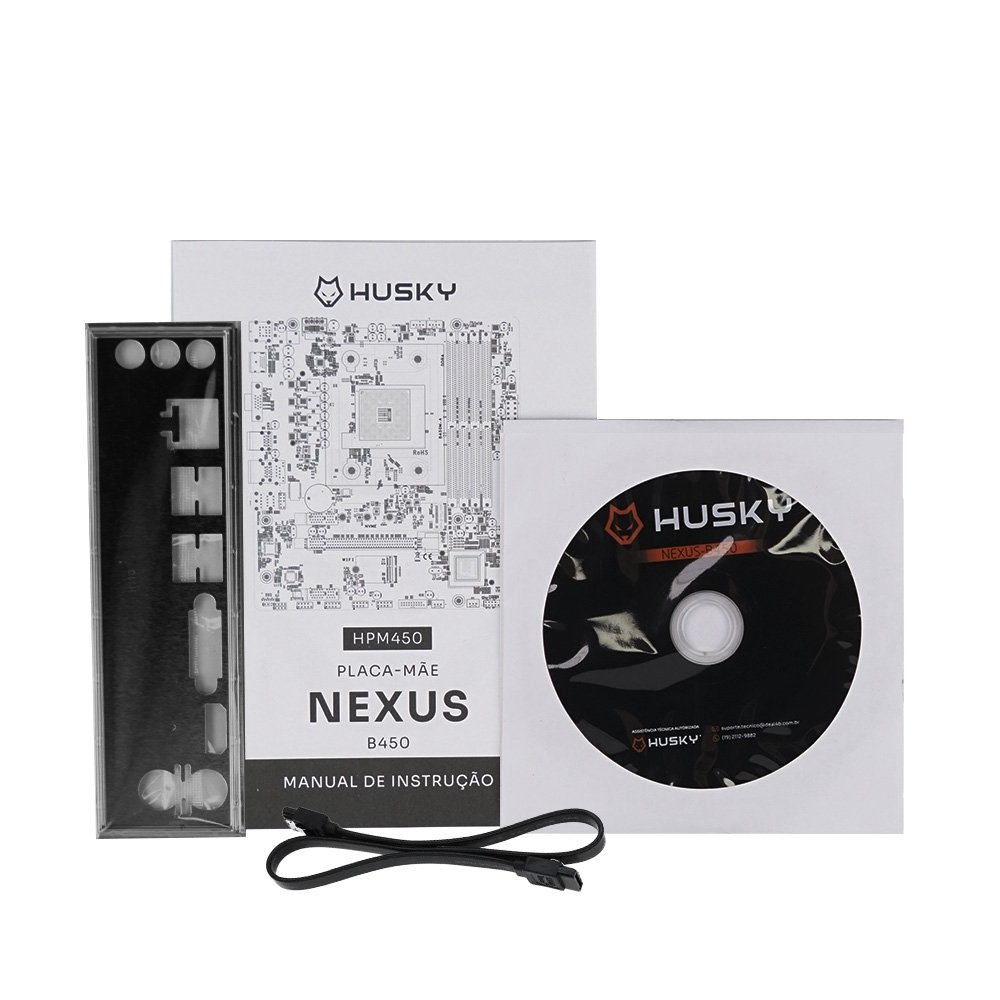 Imagem 6 de 6 do produto Placa-Mãe Husky Nexus B450, M.2 NVMe, DDR4 3200MHz, Ryzen 5000/3000/2000, Micro-ATX, 64GB Dual Channel - HPM450