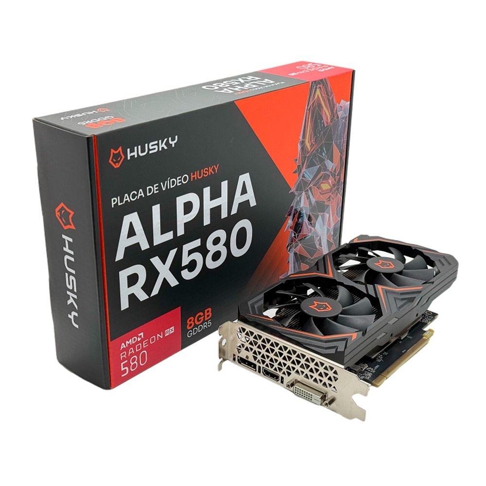 Placa de Vídeo Husky Alpha RX 580 8GB 2048SP