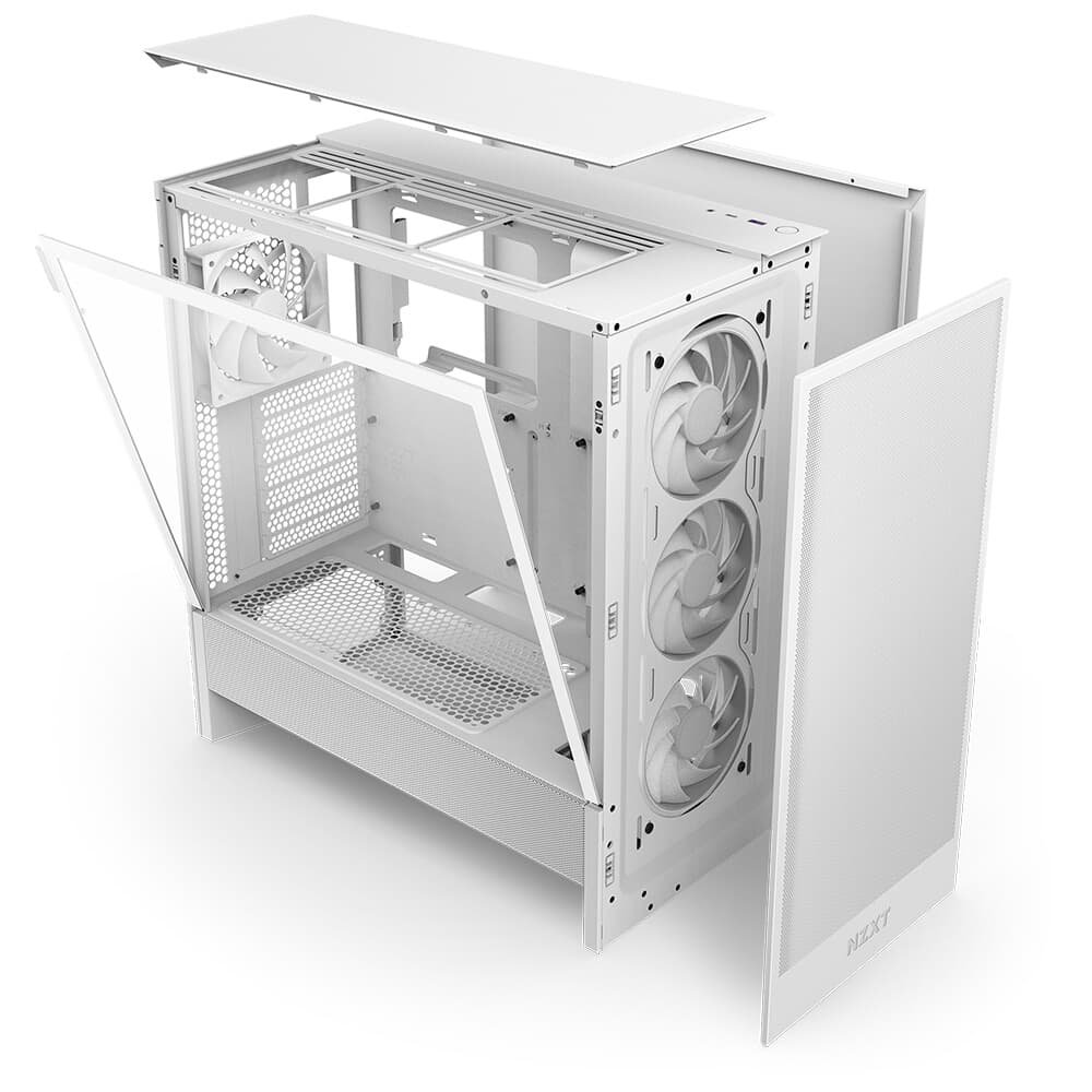 Imagem 13 de 13 do produto Gabinete NZXT H5 Flow, Quadro Único RGB, até 360mm, Mid-Tower, ATX, Lateral em Vidro, Branco - CC-H52FW-R1