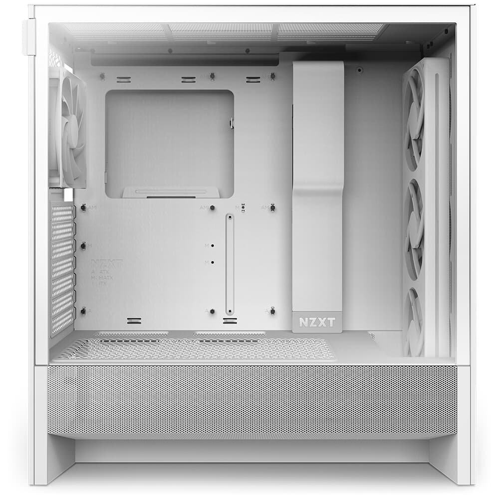 Imagem 7 de 13 do produto Gabinete NZXT H5 Flow, Quadro Único RGB, até 360mm, Mid-Tower, ATX, Lateral em Vidro, Branco - CC-H52FW-R1