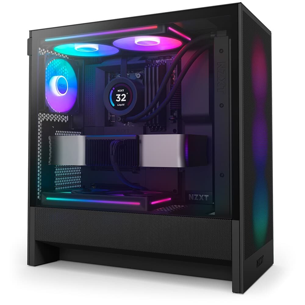 Imagem 4 de 13 do produto Gabinete NZXT H5 Flow, Quadro Único RGB, até 360mm, Mid-Tower, ATX, Lateral em Vidro, Preto - CC-H52FB-R1