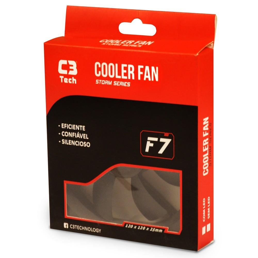 Ventoinha C3Tech F7-100, 120mm, Preto - STORM F7-100BK
