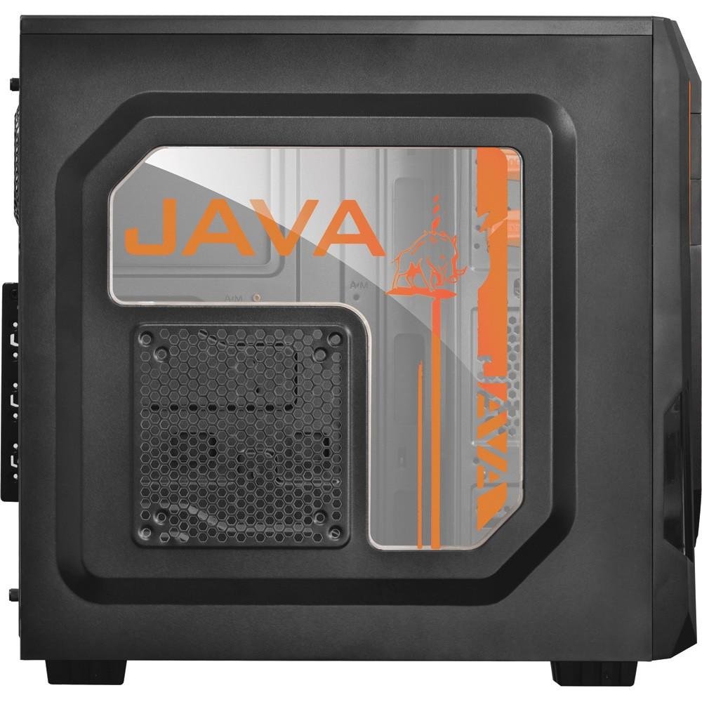 Imagem 7 de 7 do produto Gabinete Gamer PCYES mid-tower Java Laranja com 2 fans LED Laranja Lateral em acrílico - JAVAPTOLR2FCA