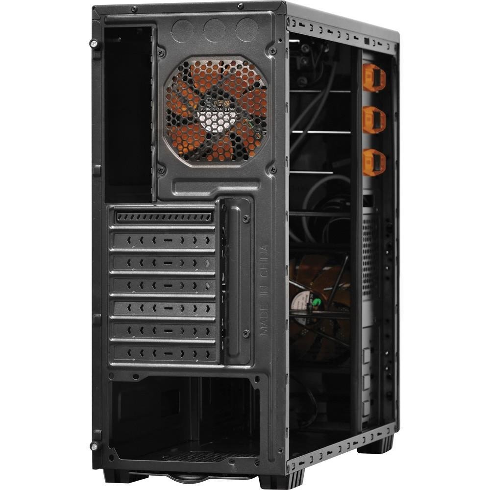 Imagem 5 de 7 do produto Gabinete Gamer PCYES mid-tower Java Laranja com 2 fans LED Laranja Lateral em acrílico - JAVAPTOLR2FCA