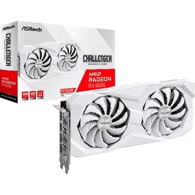  ASRock RX 6600 Challenger White AMD Radeon, 8GB, GDDR6, DirectX 12 Ultimate, RDNA 2 - 90-GA4UZZ-00UANF