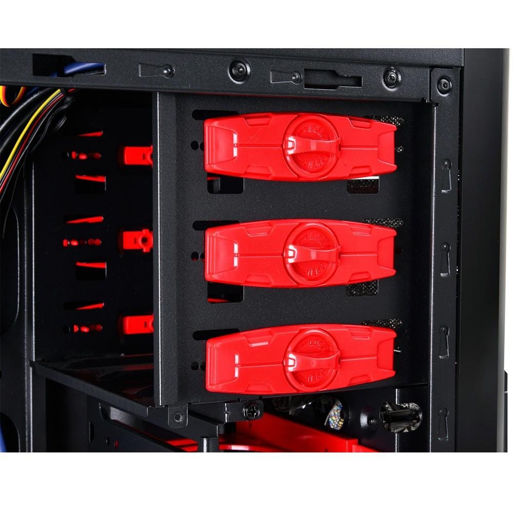 Imagem 5 de 14 do produto Gabinete DeepCool Kendomen Red ATX/MICRO-ATX/MINI-ITX sem Fonte KDM5FBKRD