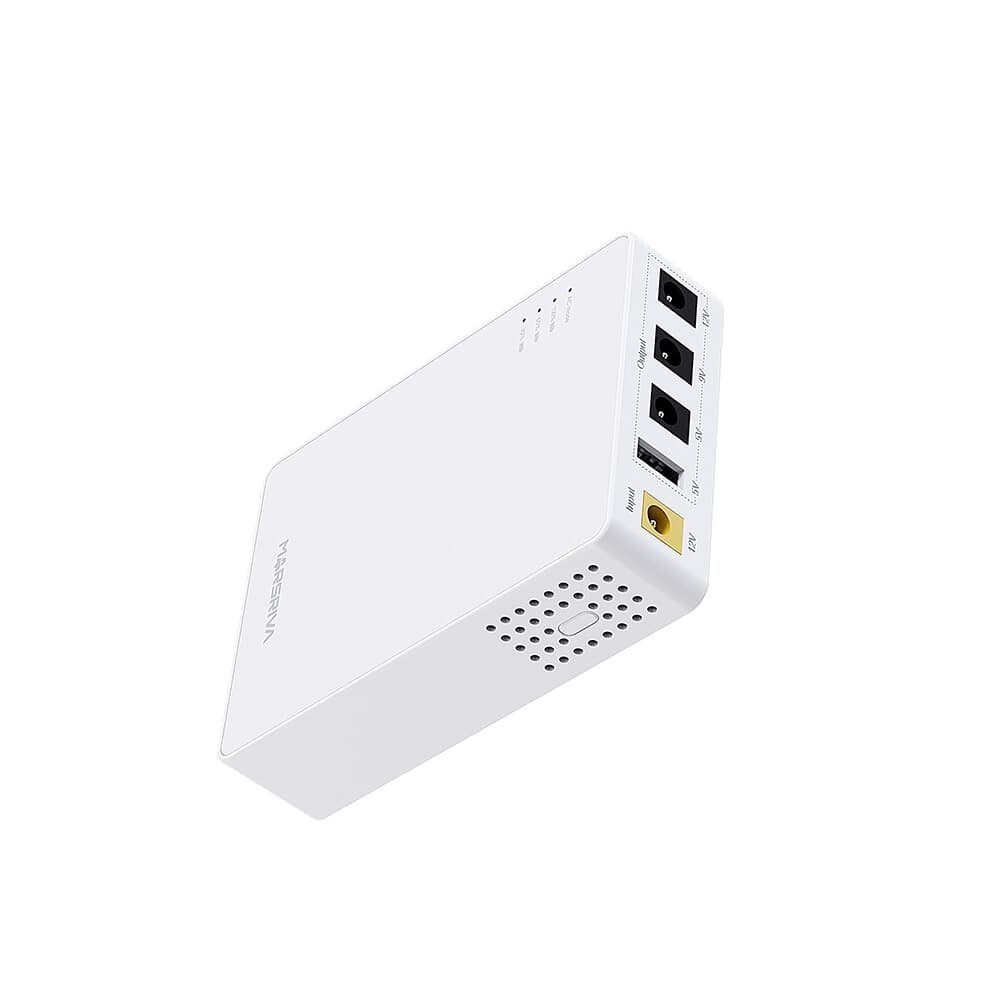 Mini Nobreak Marsriva KP3, 18W, 3 saídas DC, USB, 10.000mAh, Branco Mini Nobreak Marsriva KP3, 18W, 3 saídas DC, USB, 10.000mAh, Branco