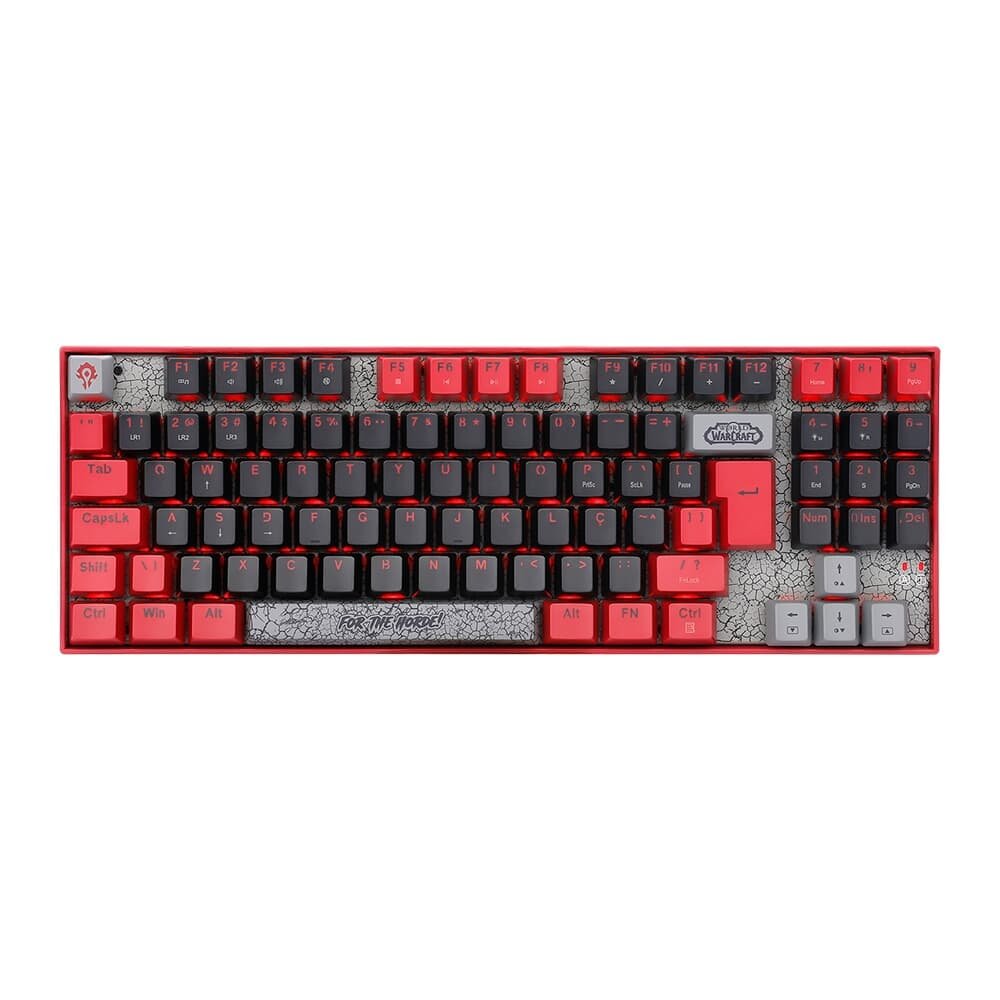 Teclado Mecânico Redragon Horda Do World Of Warcraft, LED Vermelho, Switch Blizzard, USB, ABNT2, Preto - 6975763141694