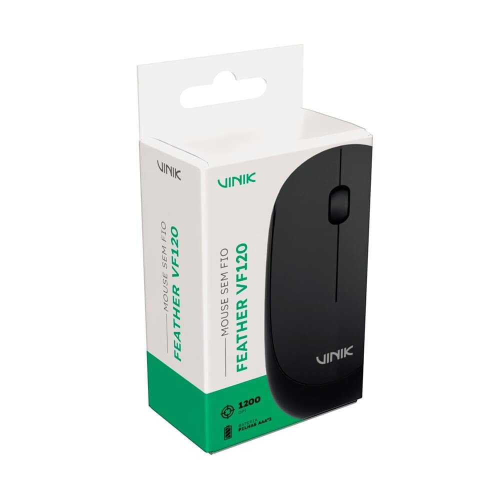 Mouse Sem Fio Vinik Feather VF120, 1200DPI, Óptico, Receptor USB, Preto ( Balão.info - foto 7