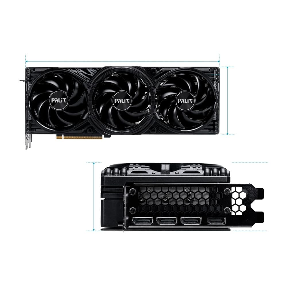 Imagem 10 de 10 do produto Placa de Vídeo Palit RTX 5080 GamingPro NVIDIA GeForce, 16GB, GDDR7, ARGB SYNC EVO, G-Sync, Ray Tracing, DLSS 4 - NE75080019T2-GB2031Y