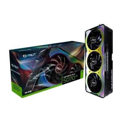  Palit RTX 5070 Ti GameRock NVIDIA GeForce, 16GB, GDDR7, ARGB SYNC EVO, G-Sync, Ray Tracing, DLSS 4 - NE7507T019T2-GB2030G