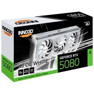 INNO3D GeForce RTX5080 グラフィックボード　白　ホワイト Placa de Vídeo Inno3 RTX 5080 X3 OC WHITE | KaBuM!