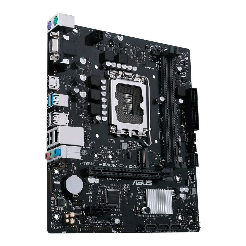 Placa Mãe ASUS PRIME H610M-CS D4, LGA 1700, mATX, DDR4, Preto - 90MB1B60-C1BAY0 Placa Mãe ASUS PRIME H610M-CS D4, LGA 1700, mATX, DDR4, Preto - 90MB1B60-C1BAY0