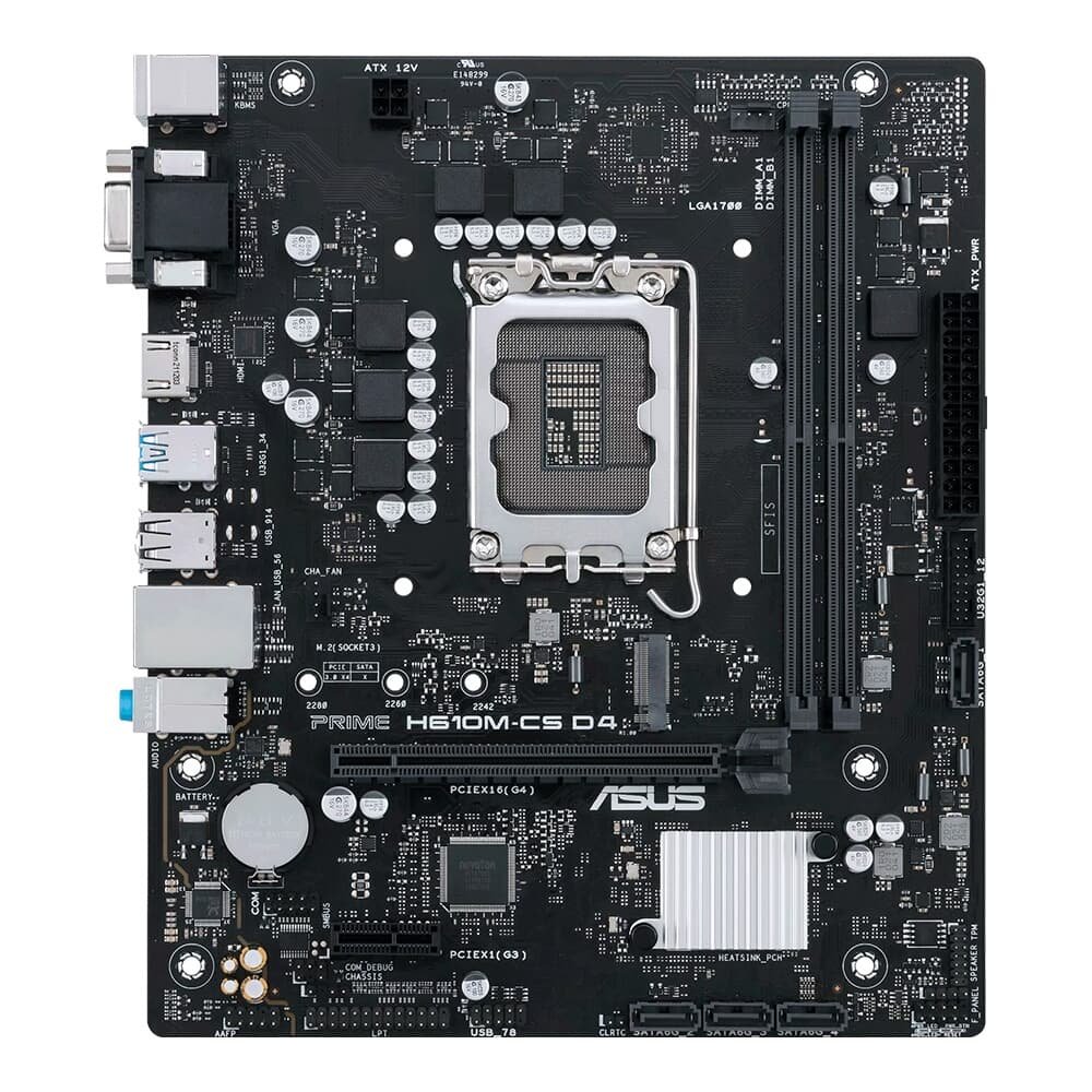 Placa Mãe ASUS PRIME H610M-CS D4, LGA 1700, mATX, DDR4, Preto - 90MB1B60-C1BAY0 Placa Mãe ASUS PRIME H610M-CS D4, LGA 1700, mATX, DDR4, Preto - 90MB1B60-C1BAY0