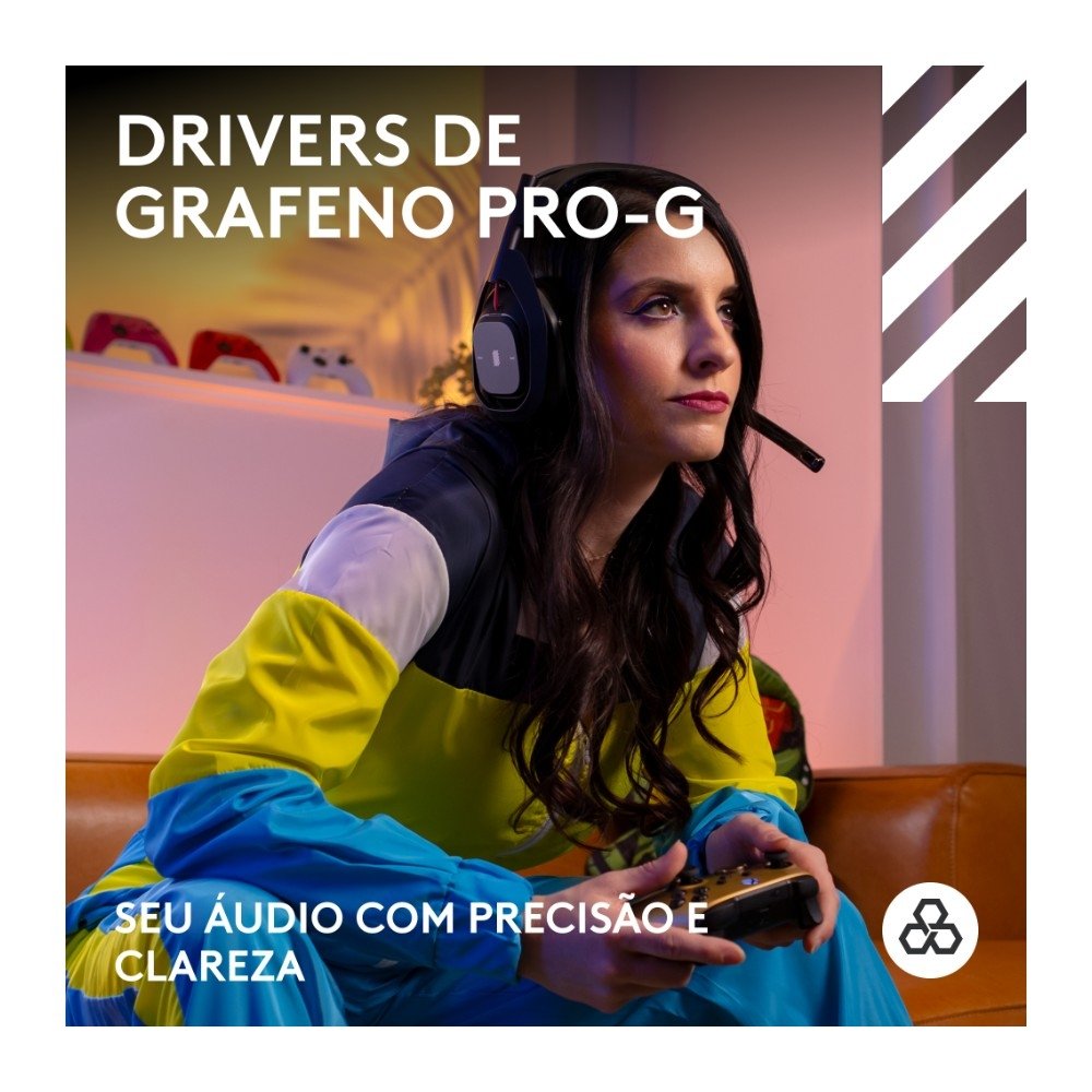 Headset Gamer Sem Fio Astro Gaming A50 LIGHTSPEED + Base Station (Gen 5) Com Tecnologia PLAYSYNC AUDIO, Bluetooth, Preto - 939-002217 - view 3