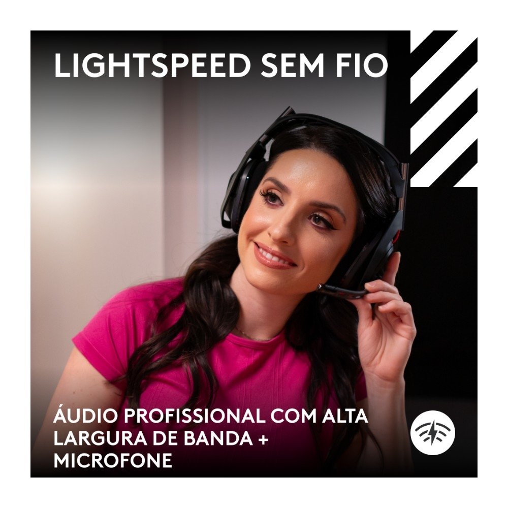 Headset Gamer Sem Fio Astro Gaming A50 LIGHTSPEED + Base Station (Gen 5) Com Tecnologia PLAYSYNC AUDIO, Bluetooth, Preto - 939-002217 - view 4