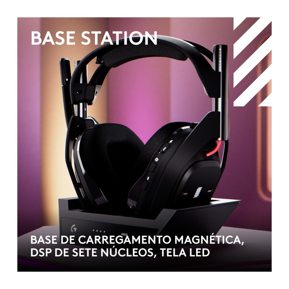 Headset Gamer Sem Fio Astro Gaming A50 LIGHTSPEED + Base Station (Gen 5) Com Tecnologia PLAYSYNC AUDIO, Bluetooth, Preto - 939-002217 - view 10