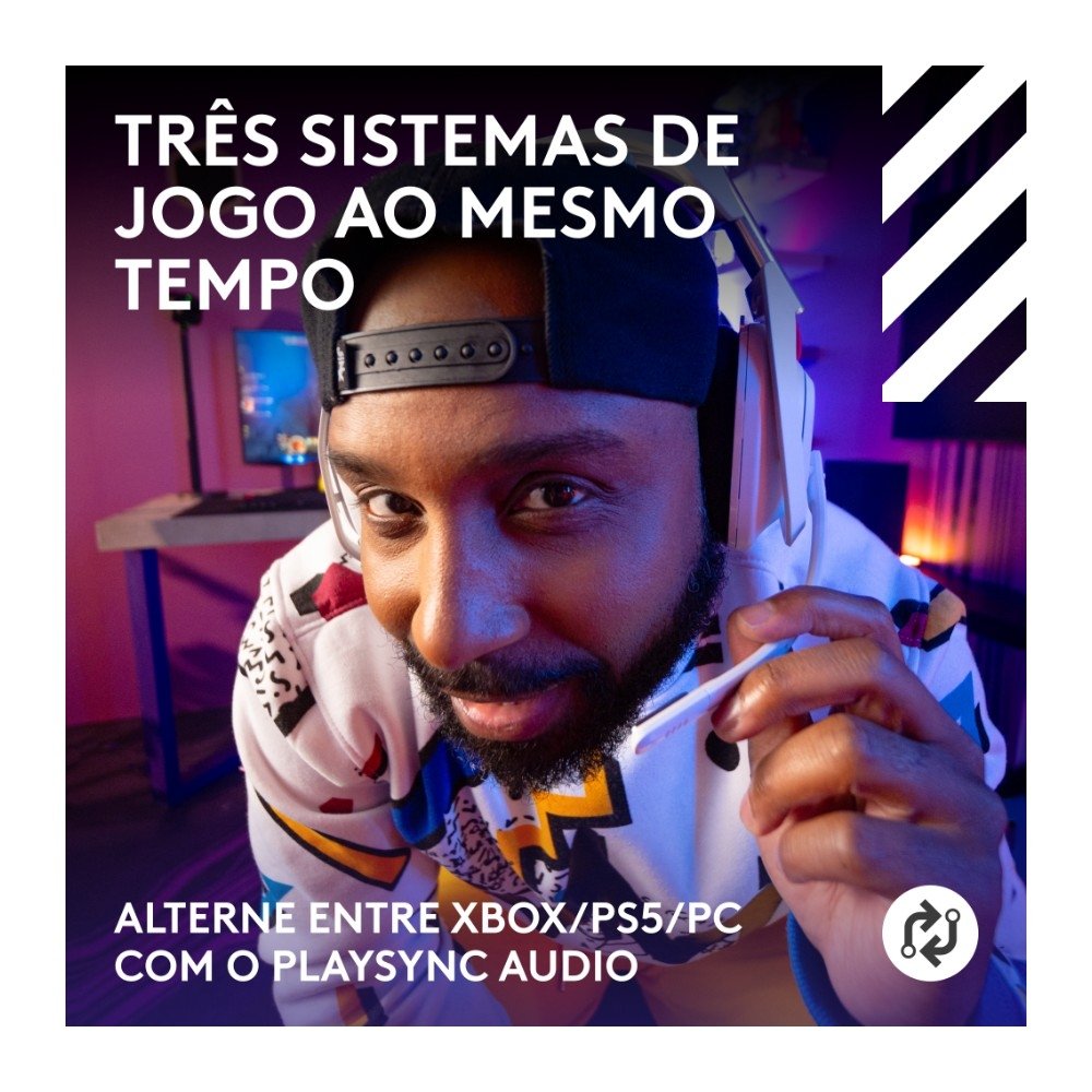 Headset Gamer Sem Fio ( Balão.info) Gaming A50 ( Balão.info) + Base Station (Gen 5) Com Tecnologia PLAYSYNC AUDIO, Bluetooth, Branco - 939-( Balão.info - foto 2
