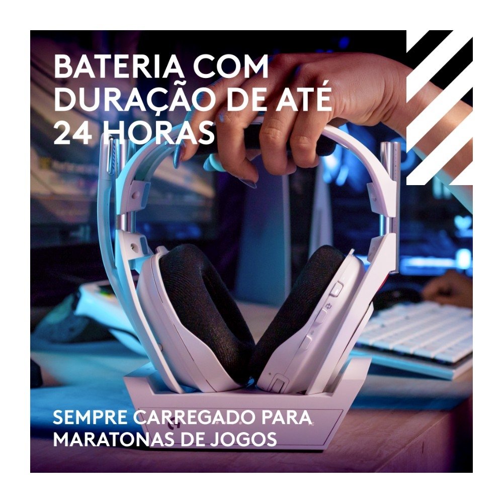 Headset Gamer Sem Fio ( Balão.info) Gaming A50 ( Balão.info) + Base Station (Gen 5) Com Tecnologia PLAYSYNC AUDIO, Bluetooth, Branco - 939-( Balão.info - foto 8