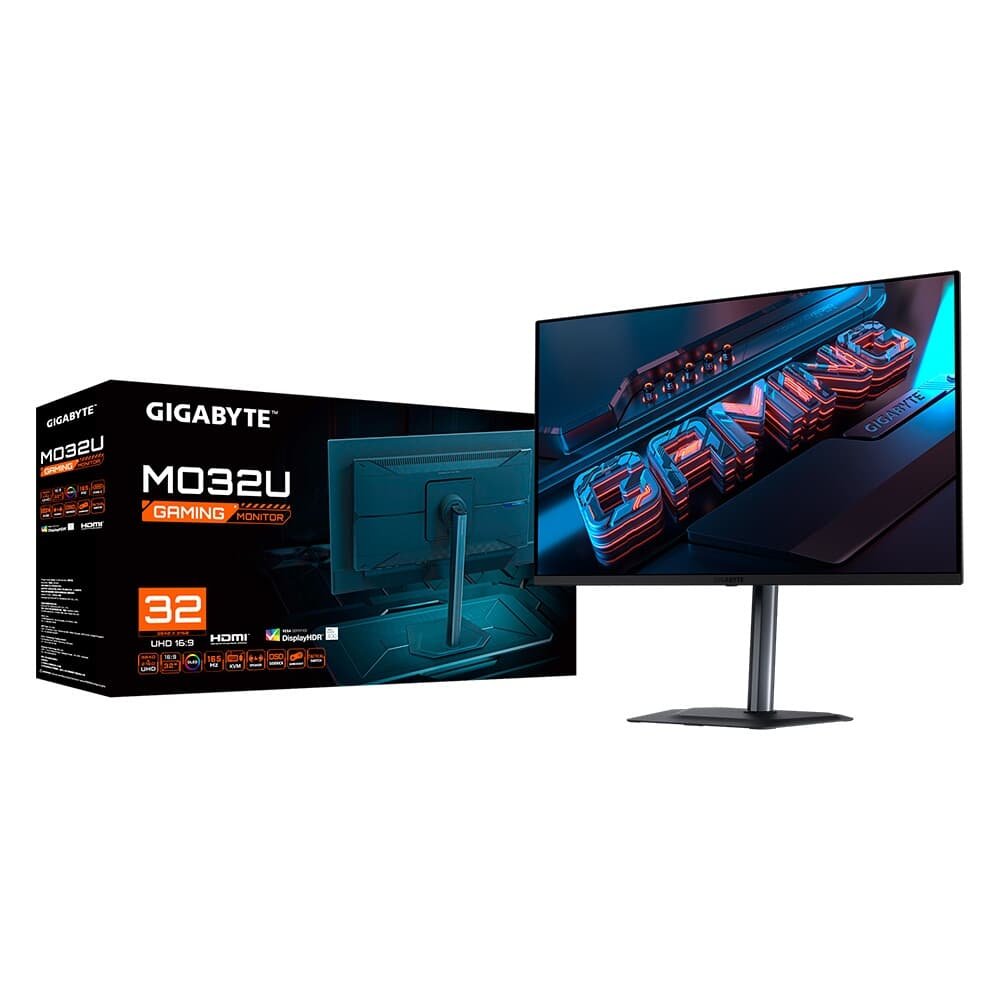 Imagem 8 de 8 do produto Monitor Gamer Gigabyte QD-OLED 32", 4K, 165Hz, 0.03ms, FreeSync Premium Pro, HDR 400, USB-C, Altura Ajustável, Som Integrado - MO32U-SA