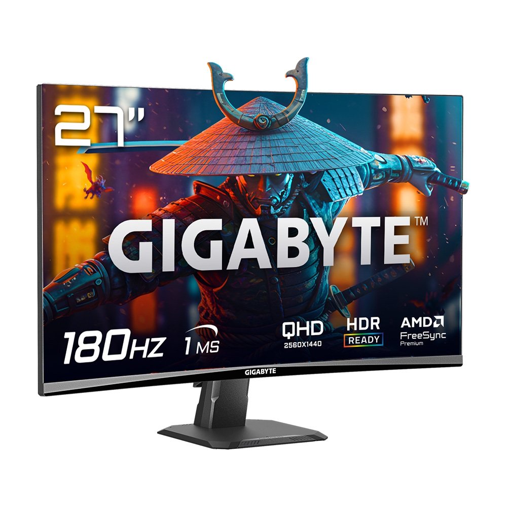 Monitor Gamer Gigabyte 27" QHD, 180Hz, 1ms, VA, DisplayPort 1.4 e HDMI 2.0, 122% sRGB, HDR, FreeSync - GS27QCA-SA - view 2