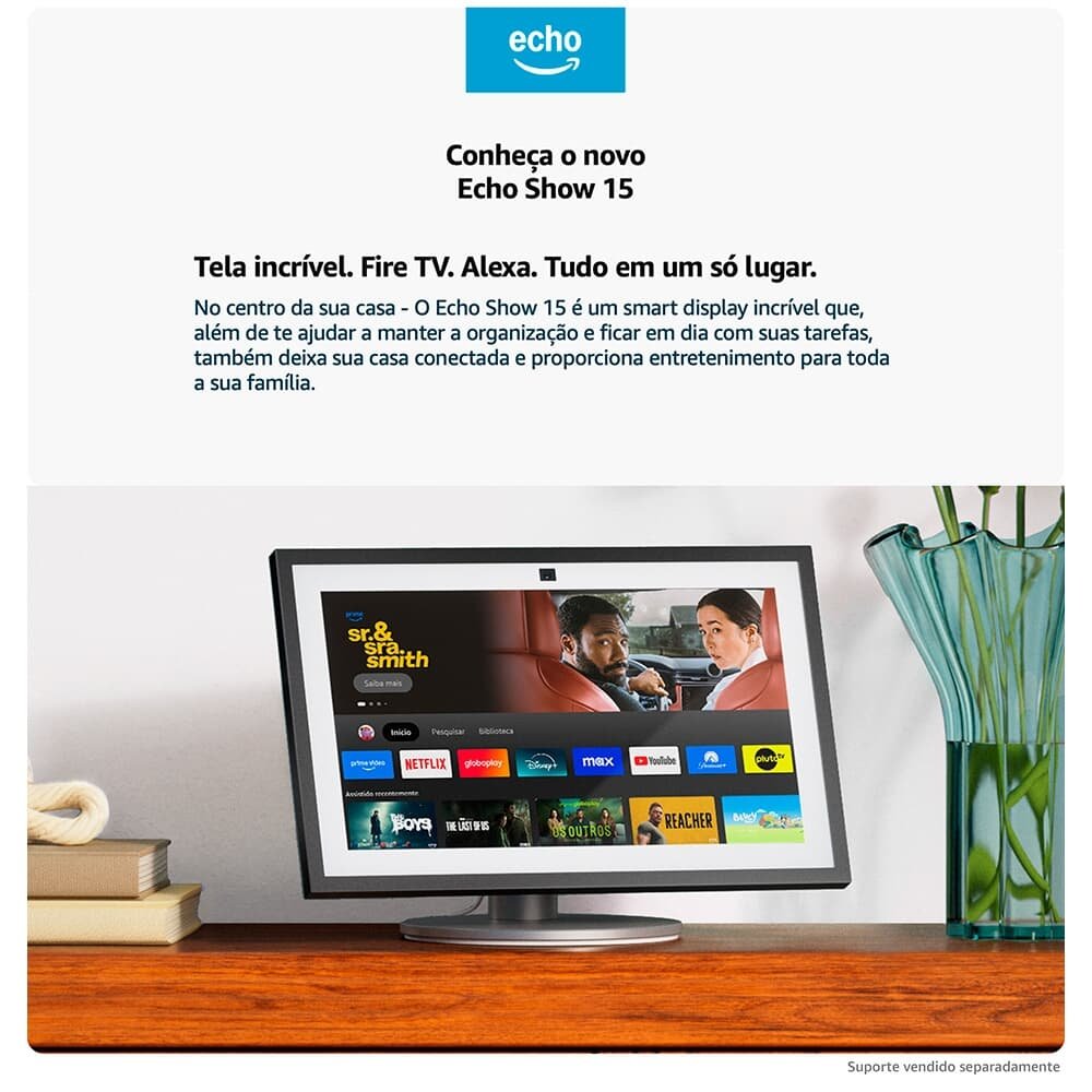 Echo Show 15 2° Geração Amazon, Full HD de 15,6, com Alexa, Firet Tv, Controle Remoto por voz, Câmera 13 MP, Preto - B0C7XPTW5K - view 6