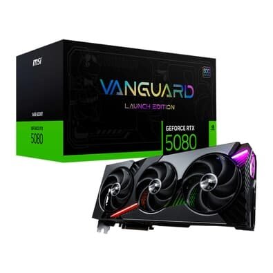  MSI RTX 5080 16G VANGUARD SOC LAUNCH EDITION NVIDIA GeForce, 16GB, GDDR7, G-Sync, Ray Tracing, DLSS 4, HDR - G5080-16VGSL